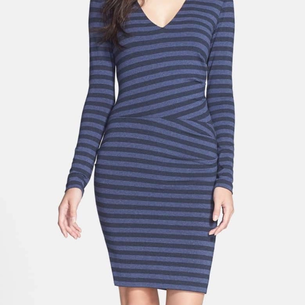 Nicole Miller Stripe Body-Con Dress Sz Sm BE10064